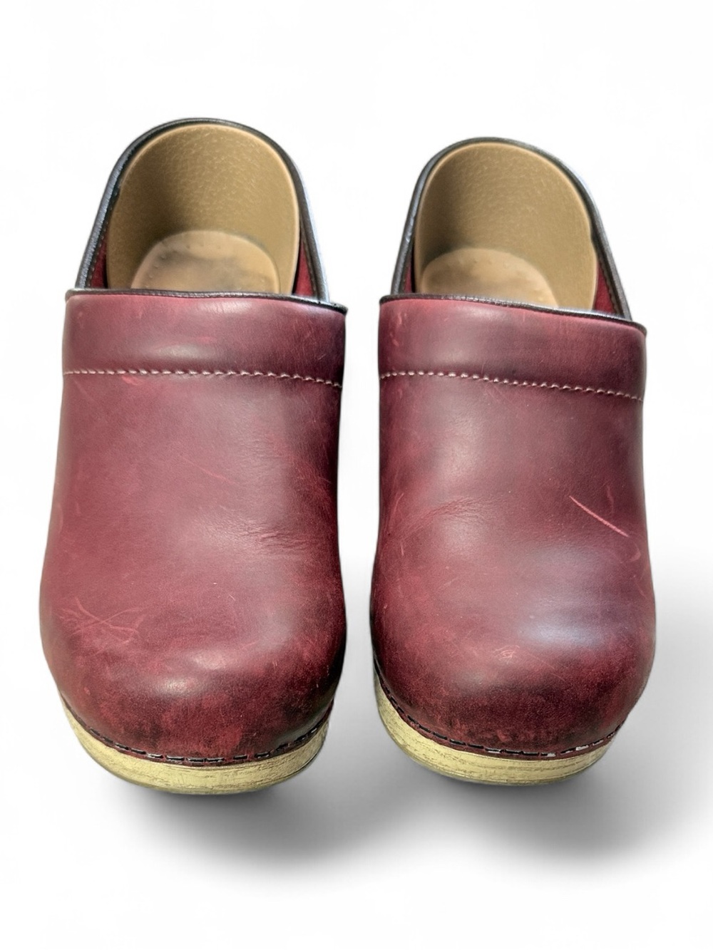 Dansko Burgundy Leather Clog Slip-Ons